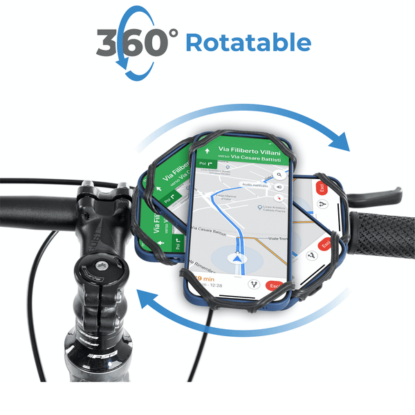Silico 360° Rotatable Bike Phone Mount - Comes in 2 Sizes - Fits 99% of Smartphones: iPhone 12 Pro, X, 8, 7, 6, 5, Samsung Series and More