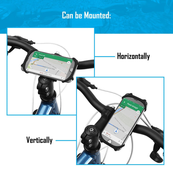 Silico Premium Bike Phone Mount - Comes in 2 Sizes - Fits 99% of Smartphones: iPhone 12 Pro, X, 8, 7, 6, 5, Samsung Series and More